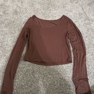 Brown Long Sleeve Women's Top